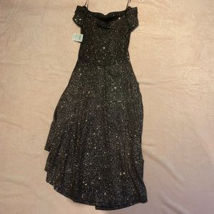 Very sparkly black off shoulder dress, Windsor, new with tags!
